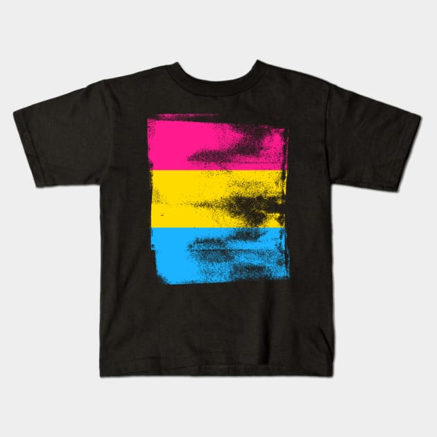 Pansexual Pride Flag with Texture Finish Kids T-Shirt by Punderstandable